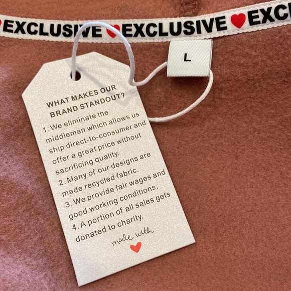 Exclusive Large mauve pedal soft NWT Long zip up hoodie - Picture 7 of 8